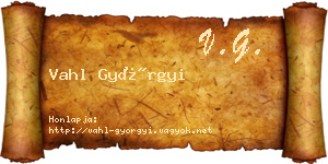 Vahl Györgyi névjegykártya